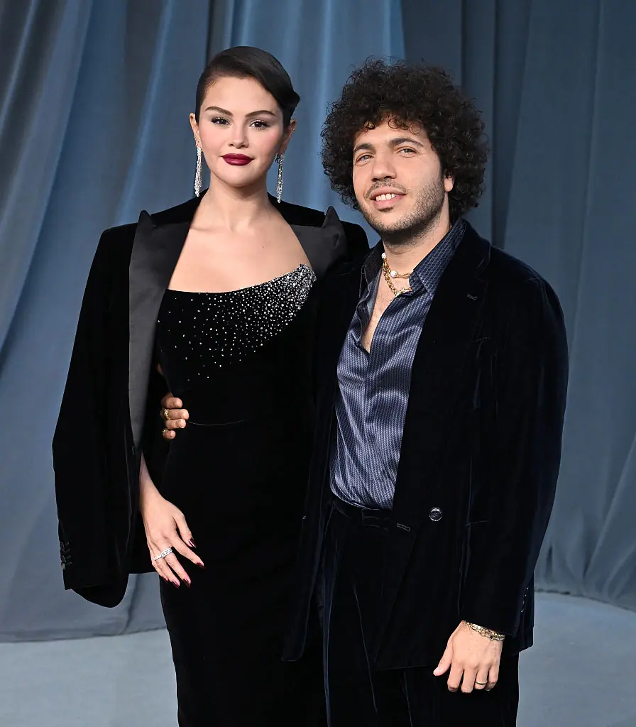 Selena Gomez and Benny Blanco made their first appearance as a married couple last night. Credit: Gilbert Flores / Getty