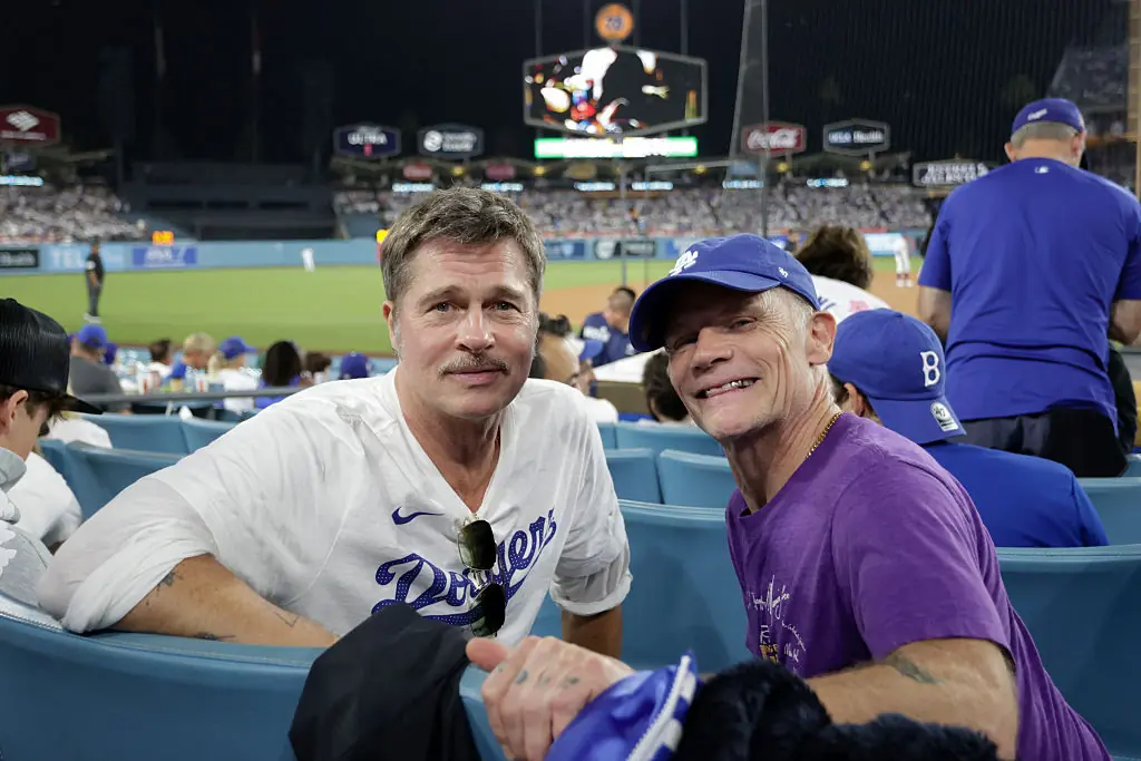 Pitt and Flea during Game Four of the 2025 World Series. Credit: Emma Sharon / Getty