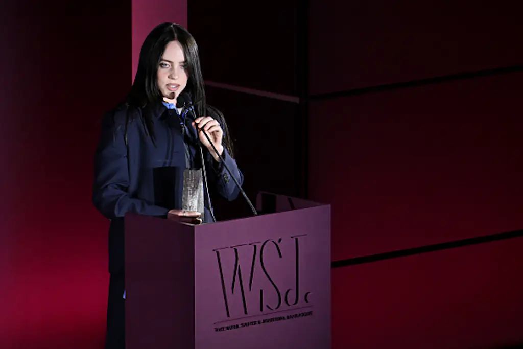 Billie Eilish called out billionaires during her speech at the WSJ Innovator Awards ceremony. Credit: Noam Galai/Getty Images.