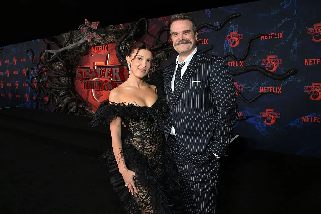 Millie Bobby Brown and David Harbour put on a united front amid the recent allegations. Credit: Charley Gallay/Getty Images for Netflix