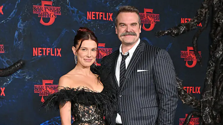 Millie Bobby Brown and David Harbour 