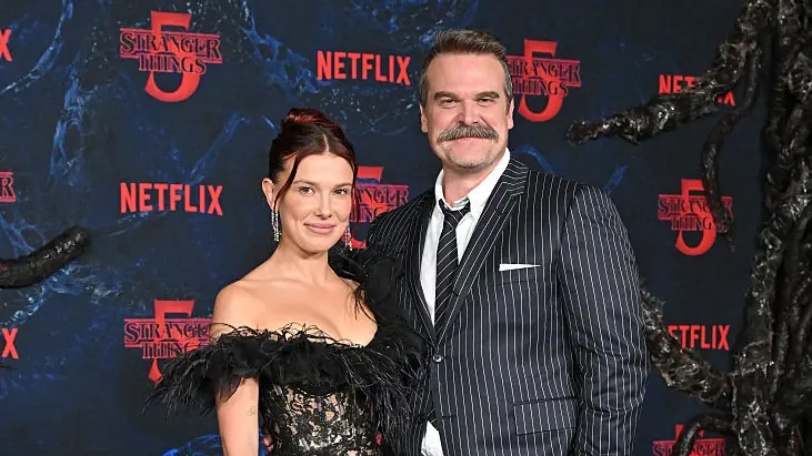 Millie Bobby Brown and David Harbour 