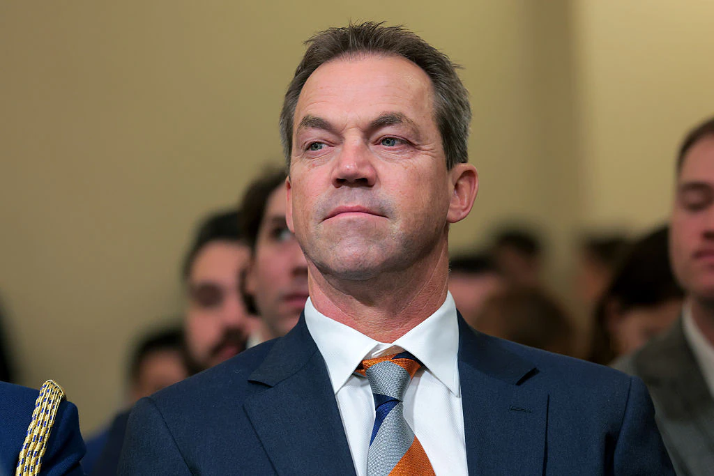 Photos Bryon,  the husband of Kristi Noem,  dressed in women's clothing with fake breasts were published by the Daily Mail. Credit:	Anna Moneymaker / Getty