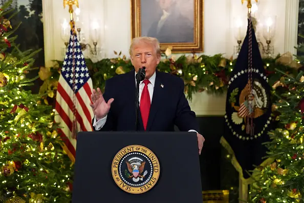 Donald Trump's speech was aired live from the White Hous. Credit: Doug Mills - Pool/Getty Images.