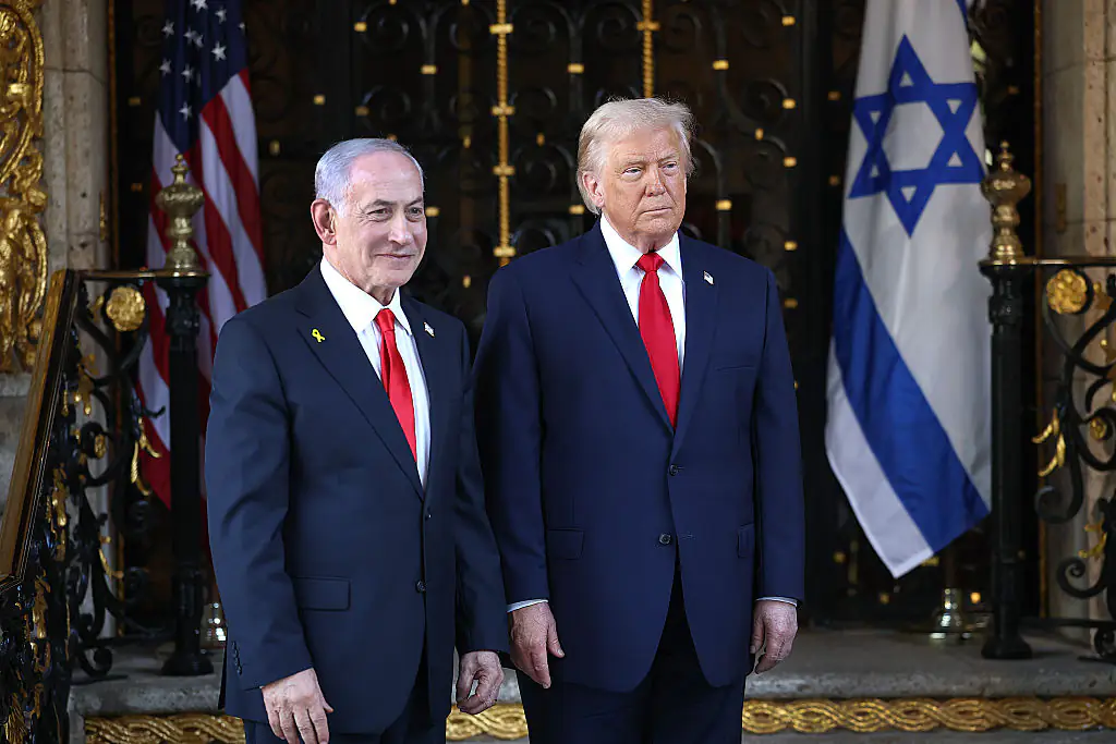 Donald Trump and Benjamin Netanyahu. Credit: Joe Raedle/Getty