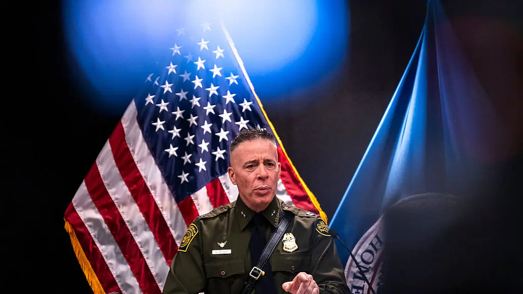 MINNEAPOLIS, MINNESOTA - JANUARY 22: Border Patrol Commander Gregory Bovino speaks during a press conference at the Bishop Henry Whipple Federal on January 22, 2026 in Minneapolis, Minnesota. Bovino, joined by ICE Executive Associate Director of Enforcement and Removal Operations Marcos Charles, addressed ongoing immigration enforcement operations in the state. The Trump administration has sent a reported 3,000 federal plus federal agents into the area, with more on the way, as they make a push to arrest undocumented immigrants in the region. (Photo by Stephen Maturen/Getty Images)