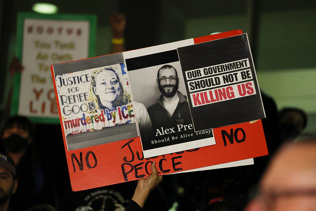 Alex Pretti was killed weeks after ICE shot Renee Good. Credit: Gina Ferazzi / Getty