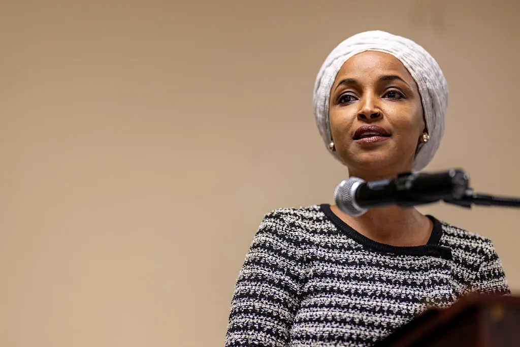 Rep. Ilhan Omar (D-MN) was speaking at a town hall when the incident took place. Credit: Brandon Bell / Getty