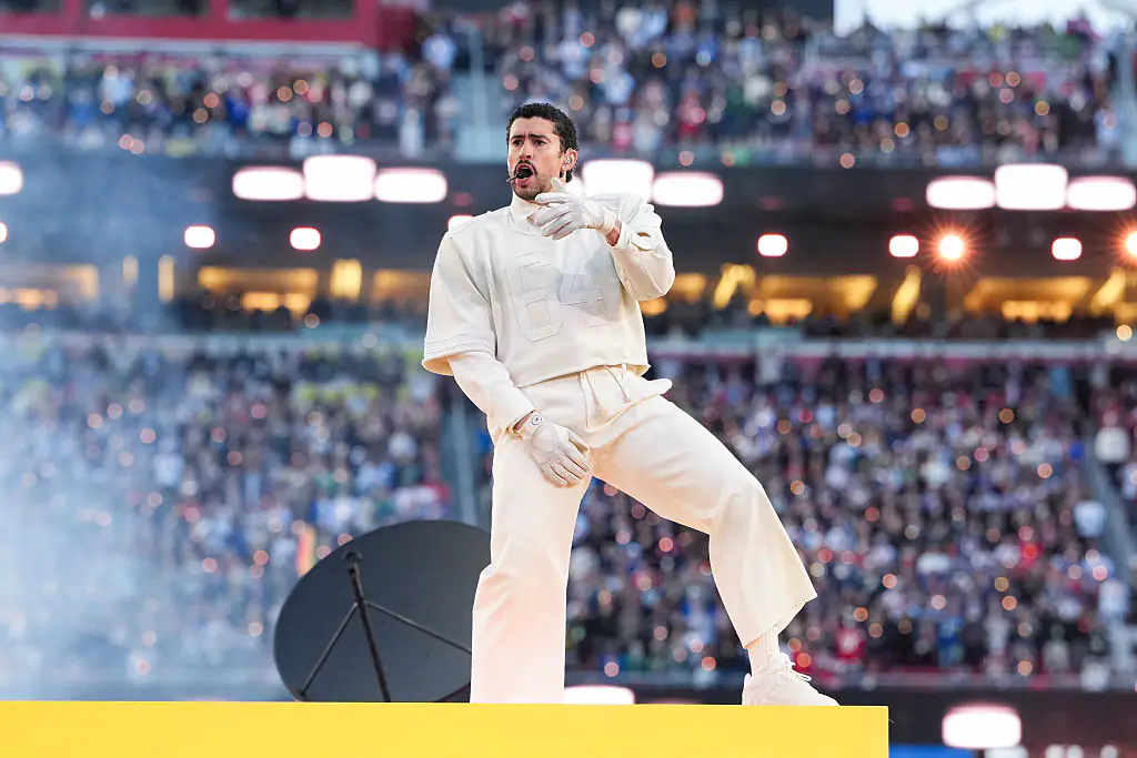 Bad Bunny's showstopping performance was slammed by a few critics. Credit: Todd Rosenberg/Getty Images