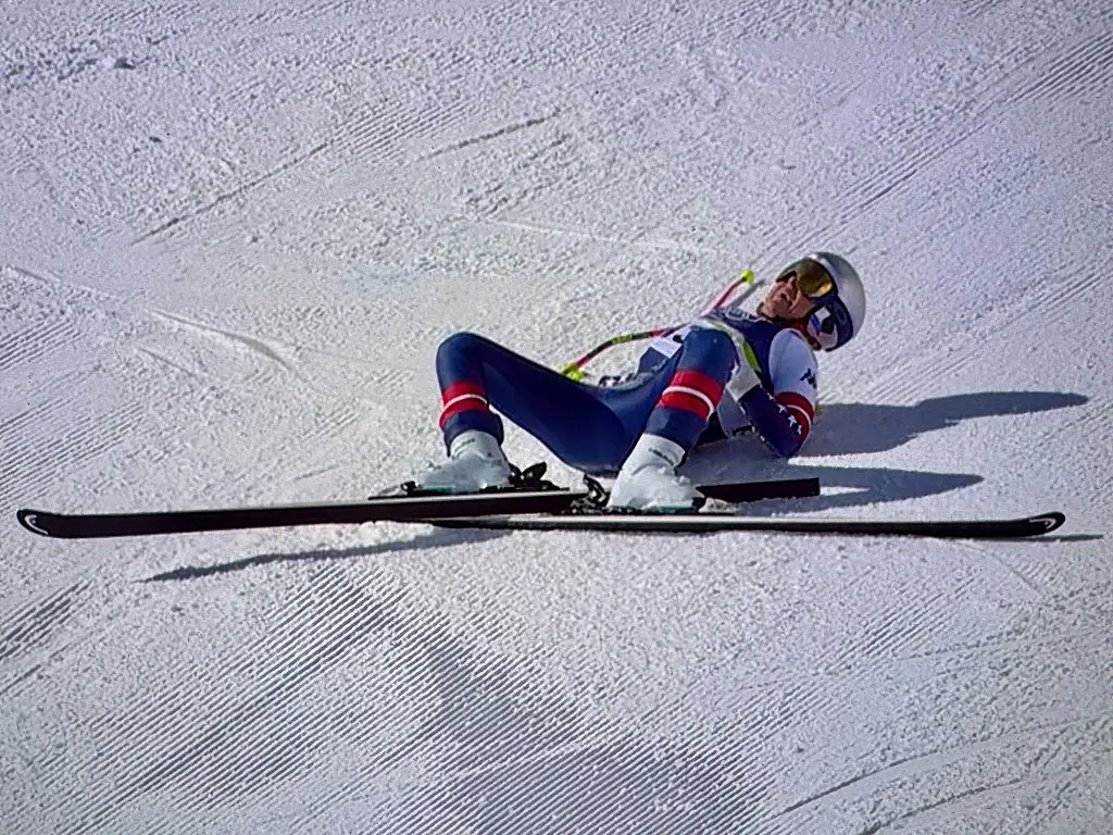 Vonn suffered a horror crash. Credit: Screengrab by IOC via Getty Images 