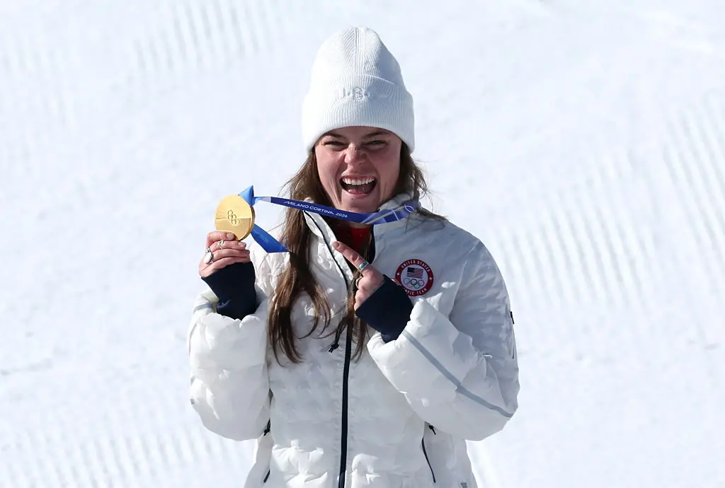 Gold medalist Breezy Johnson of Team United States. Credit: Al Bello / Getty