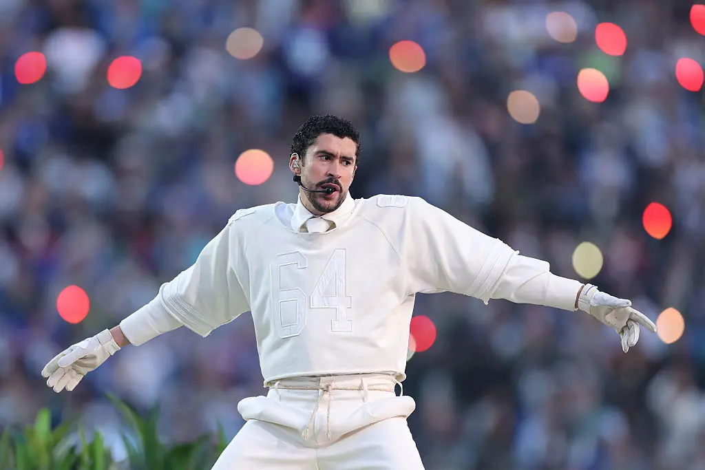 Bad Bunny was joined on stage at Super Bowl LX by some other celebrities. Credit: Kevin C. Cox/Getty