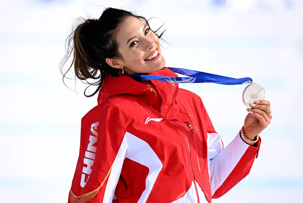Eileen Gu has already won a slopestyle silver. Credit: Hannah Peters/Getty