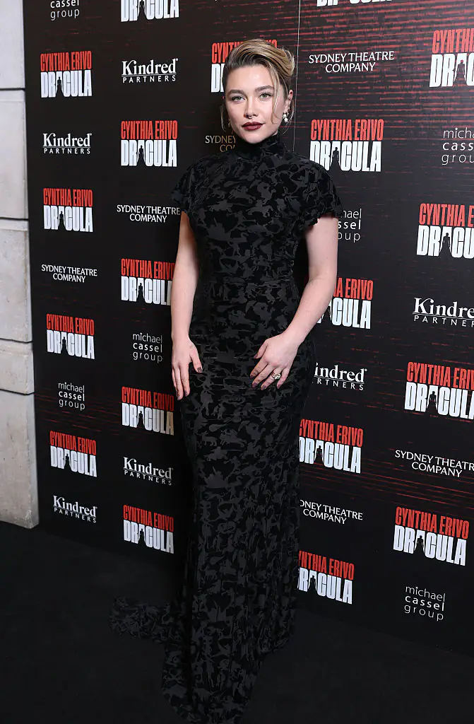 Florence Pugh was spotted with a huge ring on her finger at the Dracula premiere. Credit: Shane Anthony Sinclair / Getty