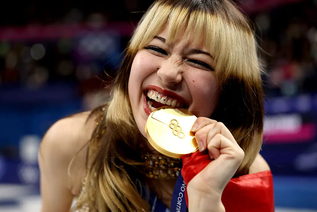 A warning has been issued to anyone who attempts to copy Gold medalist Alysa Liu's trend. Credit: Matthew Stockman / Getty