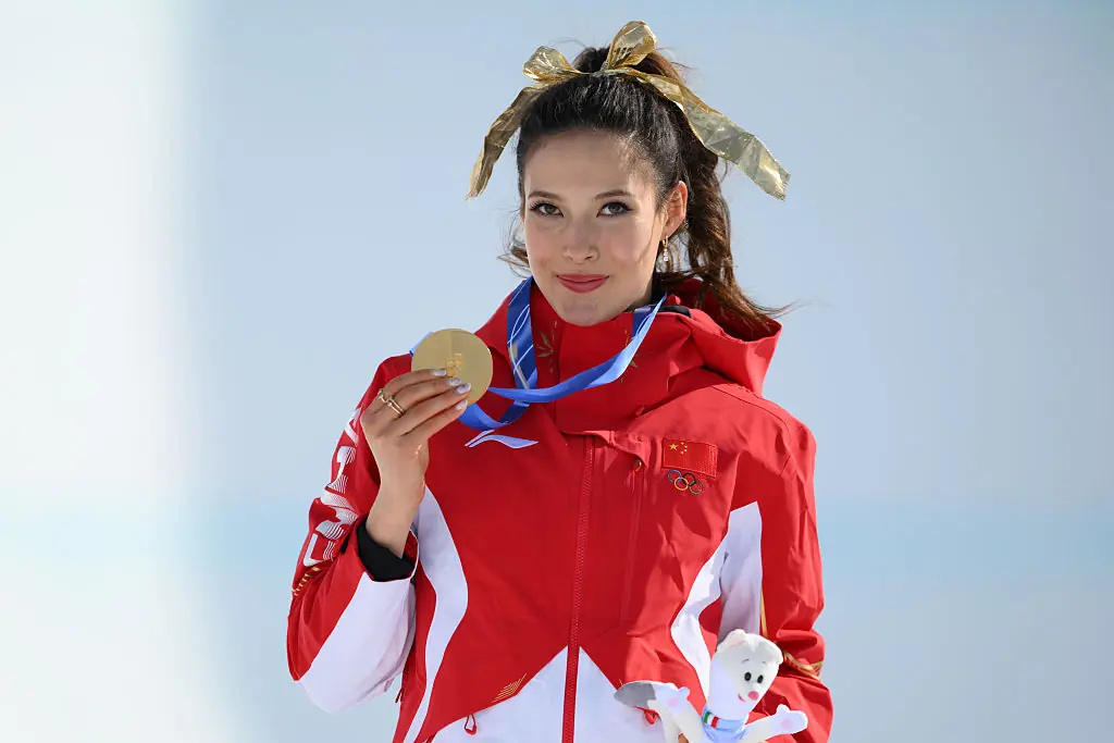 Eileen Gu is the most decorated freestyle skier in Olympic history. Credit: David Ramos / Getty