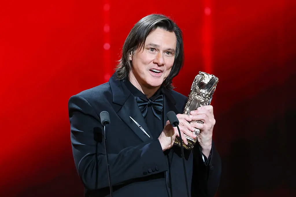 Jim Carrey accepts the Honorary Cesar Award. Credit: Stephane Cardinale - Corbis / Getty