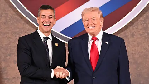 President Donald Trump with Santiago Peña