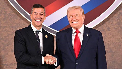 President Donald Trump with Santiago Peña