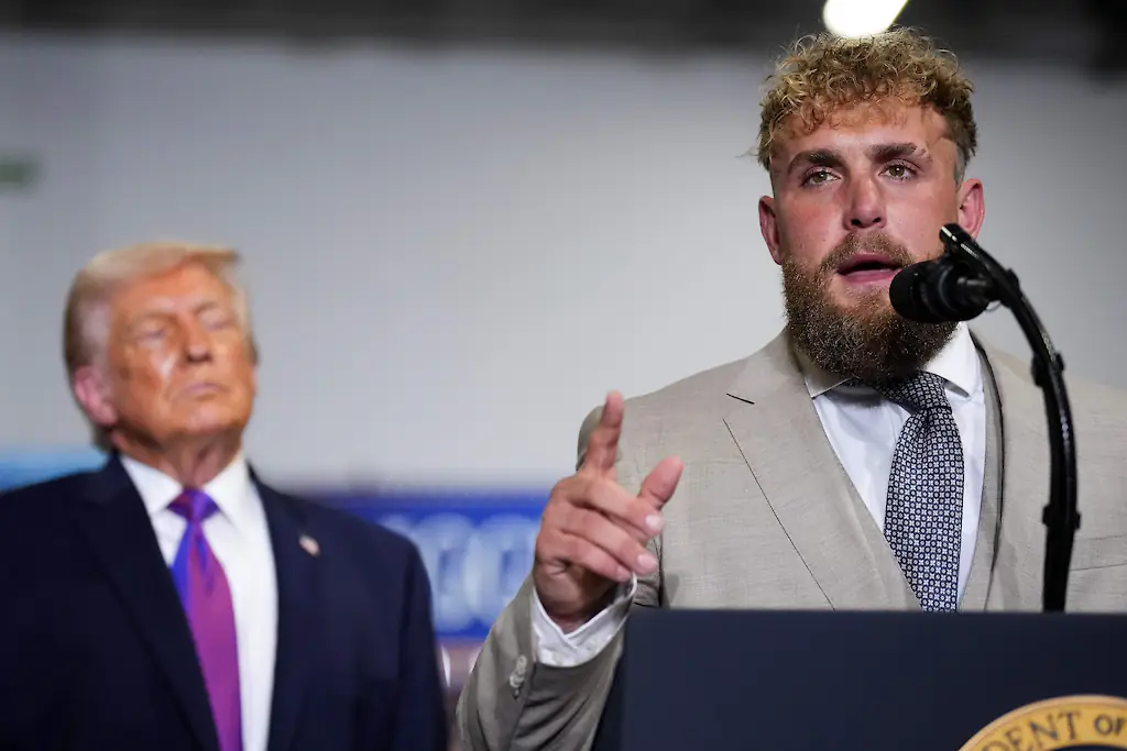Jake Paul and Donald Trump. Credit: Andrew Harnik/Getty Images