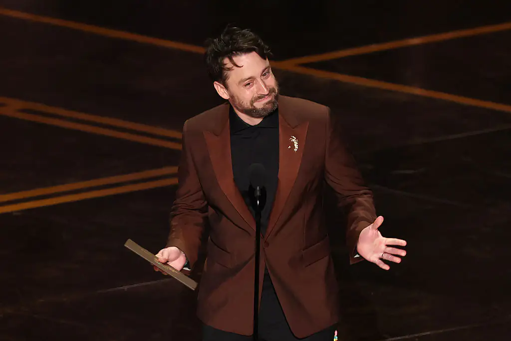 Kieran Culkin made light of the situation when Sean Penn didn't show up to the Oscars. Credit: Robert Gaulthier/Getty