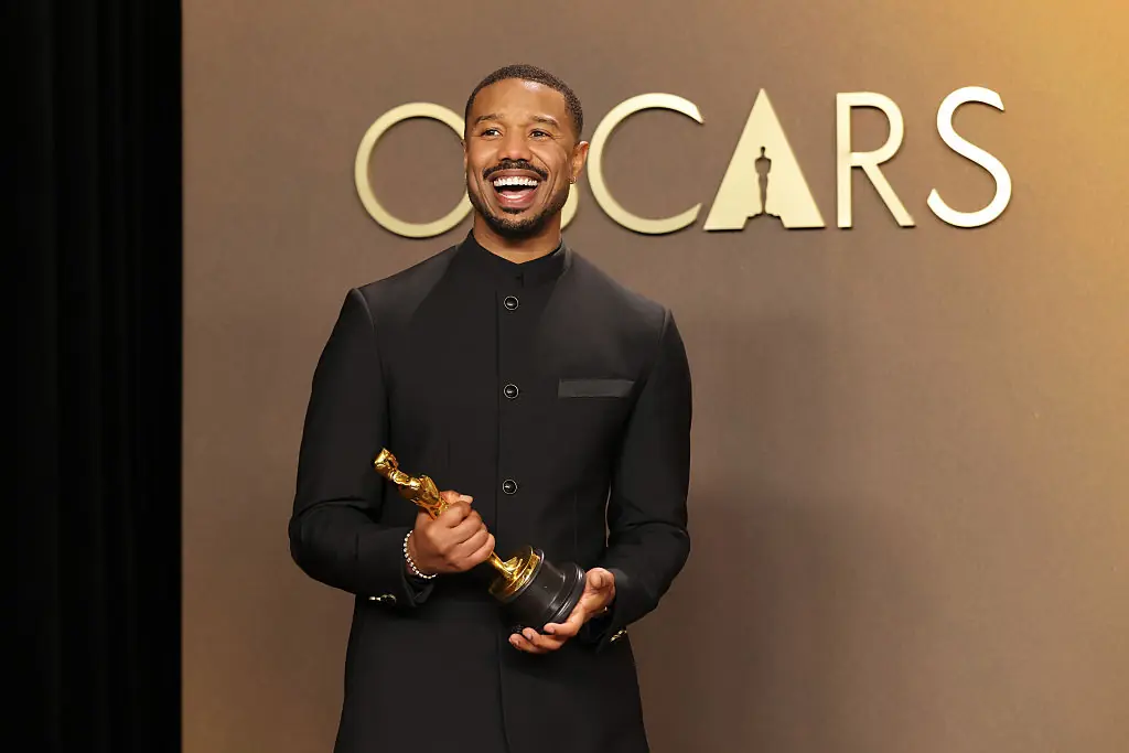 Michael B Jordan was elated with his Oscars win. Credit: Mike Coppola/Getty Images