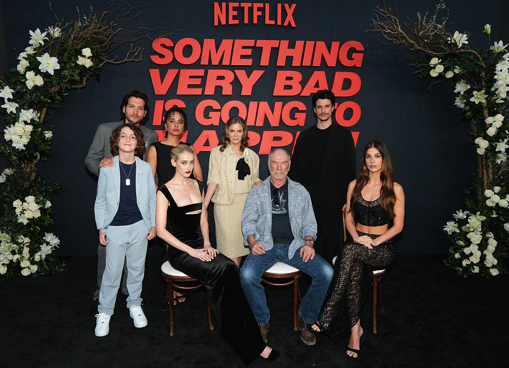 Netflix's Something Very Bad Is Going To Happen cast at the Los Angeles premiere. Credit: Presley Ann / Getty