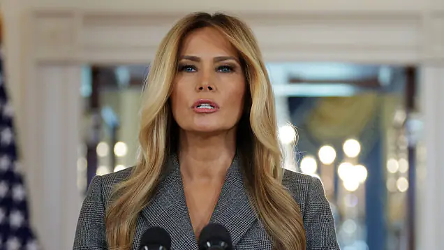 Melania Trump delivered a surprise speech yesterday (April 9). Credit: Alex Wong/Getty Images