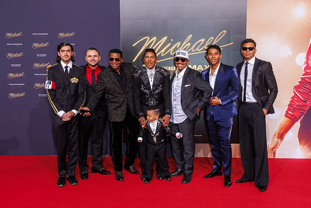 Bigi Jackson, Prince Jackson, Jackie Jackson, Jermaine Jackson, Marlon Jackson, Jermajesty Jackson, and Randy Jackson Jr. at the 