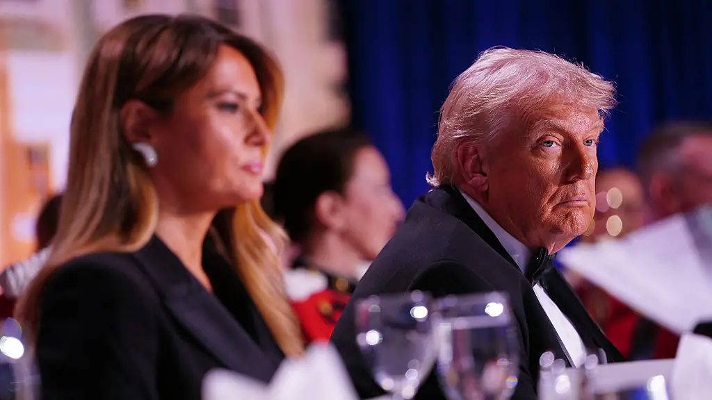 First Lady Melania Trump and U.S. President Donald Trump attend the White House Correspondents' Dinner. Credit: Nathan Howard / Getty