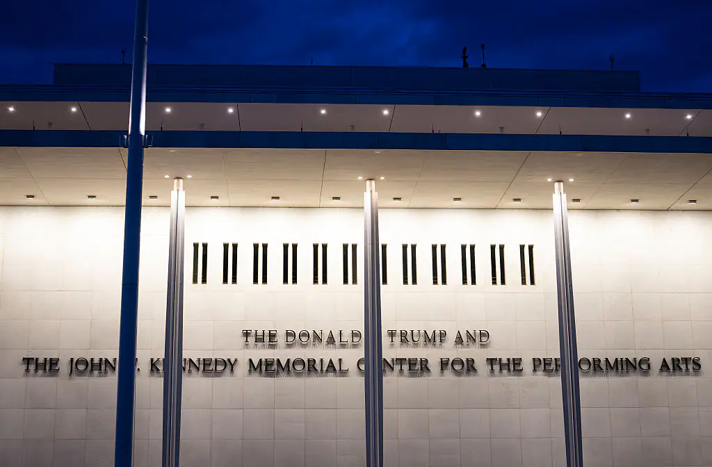 Donald Trump's name has to be removed from the Kennedy Center. Credit: Al Drago / Getty