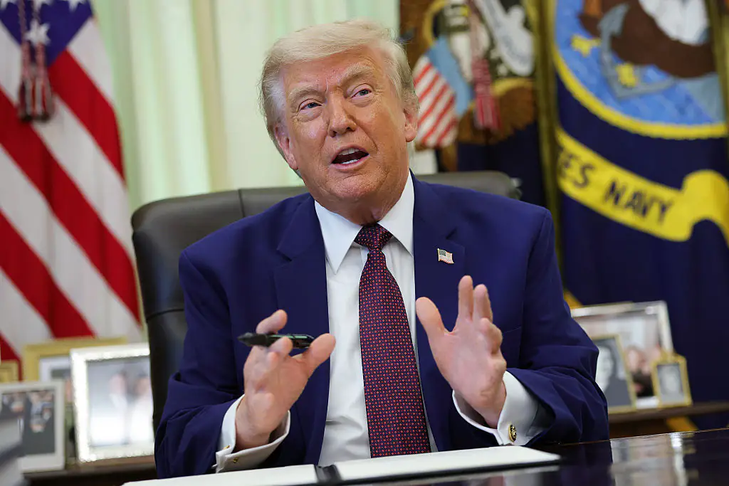 Trump has reappeared at the White House after seven consecutive days without a public appearance. Credit:	Kevin Dietsch / Getty  