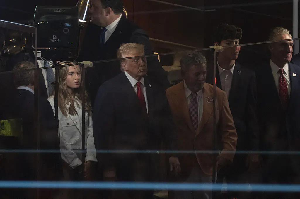 President Donald Trump and his grandchildren, Kai Madison Trump. Credit: Anadolu / Getty 