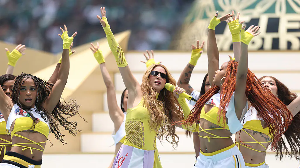 MEXICO CITY, MEXICO - JUNE 11: Shakira performs during the Opening Ceremony before the FIFA World Cup 2026 Group A match between Mexico and South Africa at Mexico City Stadium on June 11, 2026 in Mexico City, Mexico. (Photo by Ryan Pierse - FIFA/FIFA via Getty Images)