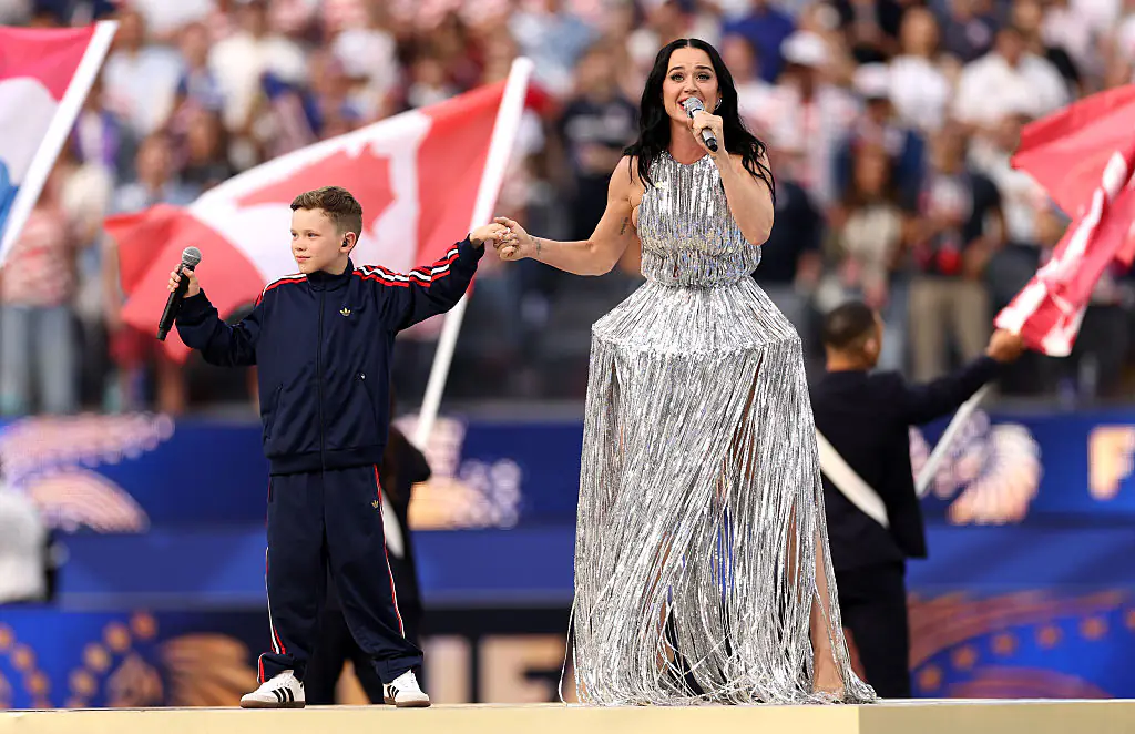Katy Perry performed with Tius Luka. Credit: Richard Heathcote / Getty