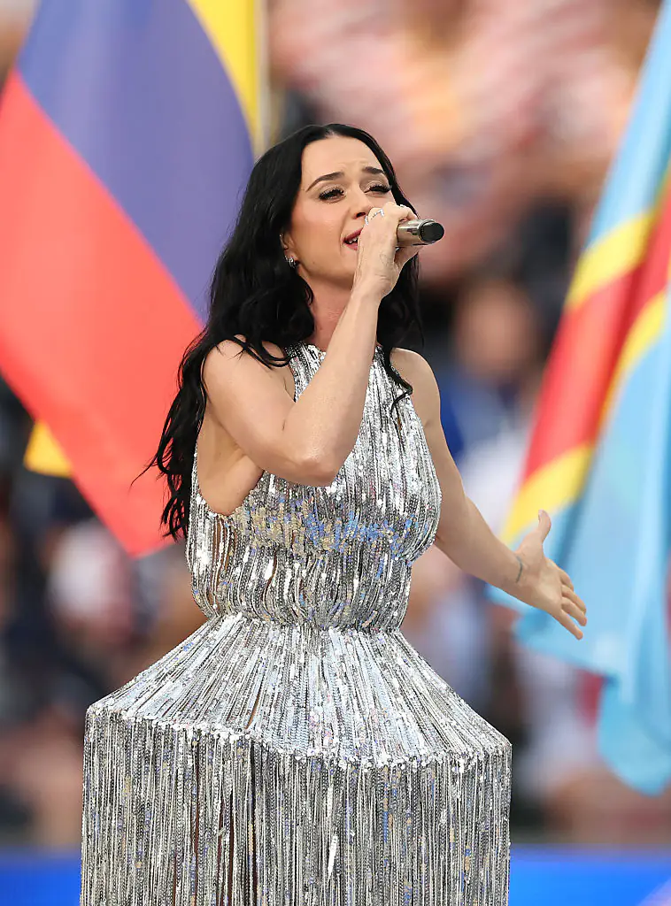 Katy Perry performed during the Parade of Nations before the FIFA World Cup 2026 Group D match between USA and Paraguay. Credit: Jared C. Tilton - FIFA / Getty 