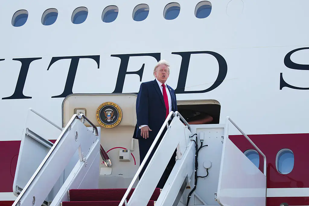 President Donald Trump took his debut flight on the new Air Force One earlier this month. Credit: Andrew Harnik / Getty