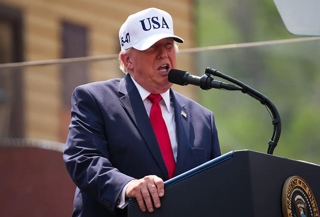 Trump made a bizarre joke about his sons. Credit: Andrew Harnik / Getty