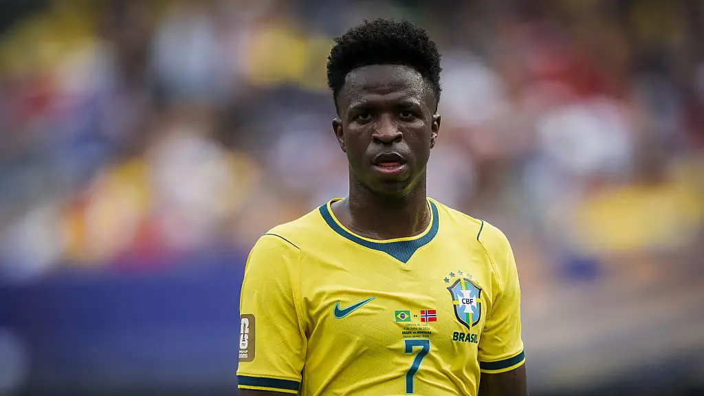 Vinicius Junior of Brazil looks on during the FIFA World Cup. Credit: Nicolò Campo / Getty