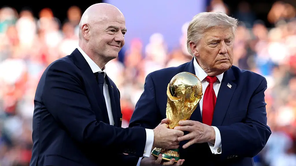 President Donald Trump and FIFA President Gianni Infantino h