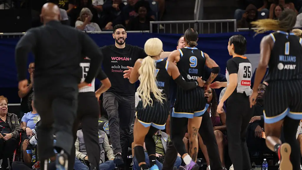 Enes Kanter was thrown out of a WNBA game on Sunday (August 23) after antagonizing a player on the court. Credit: Michael Reaves/Getty Images