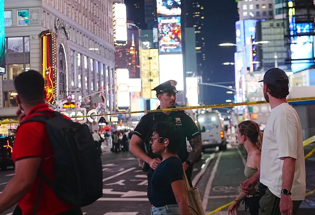 A woman stabbed two people in Times Square before being fatally shot by police. Credit: Anadolu / Getty
