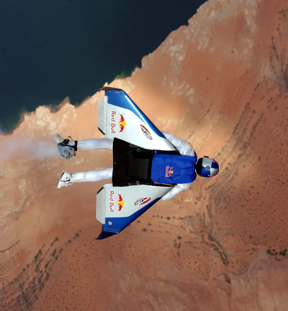 Baumgartner's attempt at the first unpowered crossing of the strait between England and France in 2003. Credit: Red Bull via Getty Images