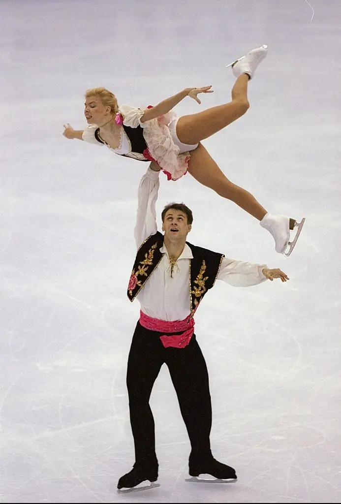 Vadim Naumov and Evgenia Shishkova (pictured in 1997) were reportedly on the plane. Credit: Todd Warshaw /Allsport/Gett Images