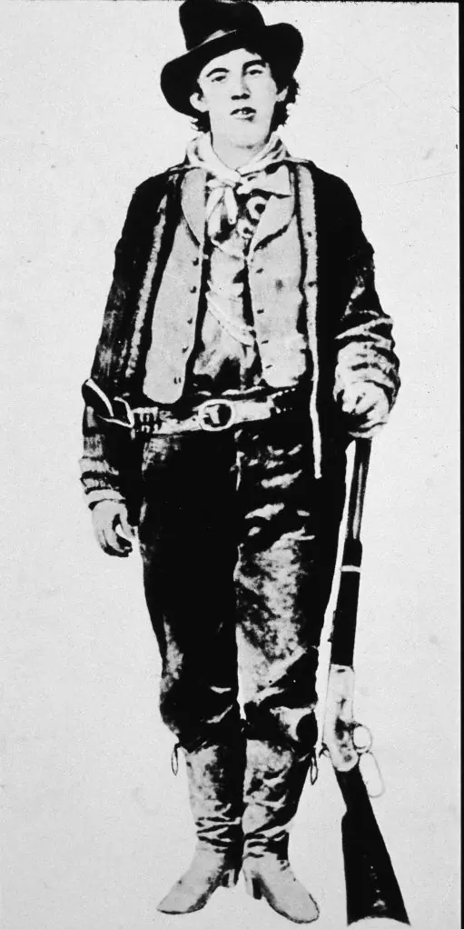 Probably the most commonly shared photo of American criminal William 'Billy The Kid' Bonney (taken around 1880). Credit: 	American Stock Archive/Getty