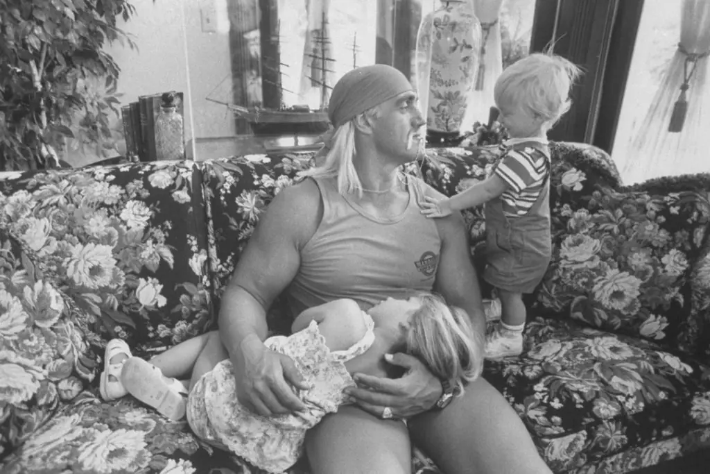 Hogan with a young Brooke and Nicholas. Credit: Acey Harper/Getty Images