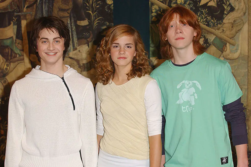 Daniel Radcliffe, Emma Watson and Rupert Grint. Credit: Steve Finn / Getty