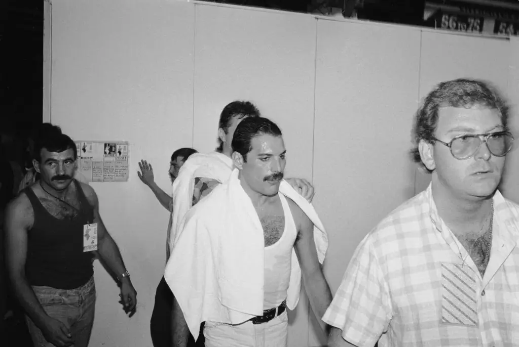 Mercury was in a relationship with boyfriend Jim Hutton (left) when he died. Credit: Dave Hogan / Getty
