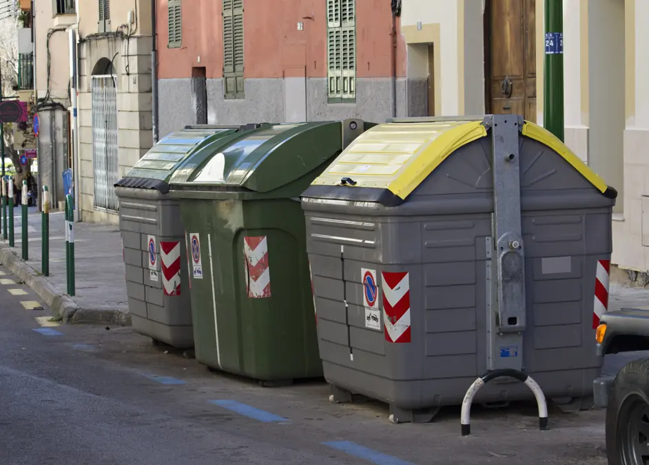 Trash containers on a street in Palma. Credit: Driendl Group / Getty (Stock photo)