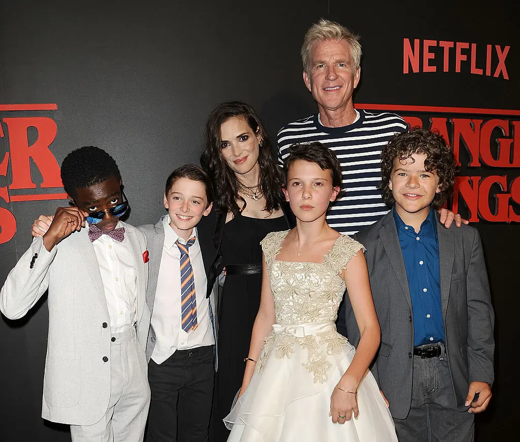 The Stranger Things cast pictured at the season one premiere in 2016. Credit: Jason LaVeris / Getty Images.